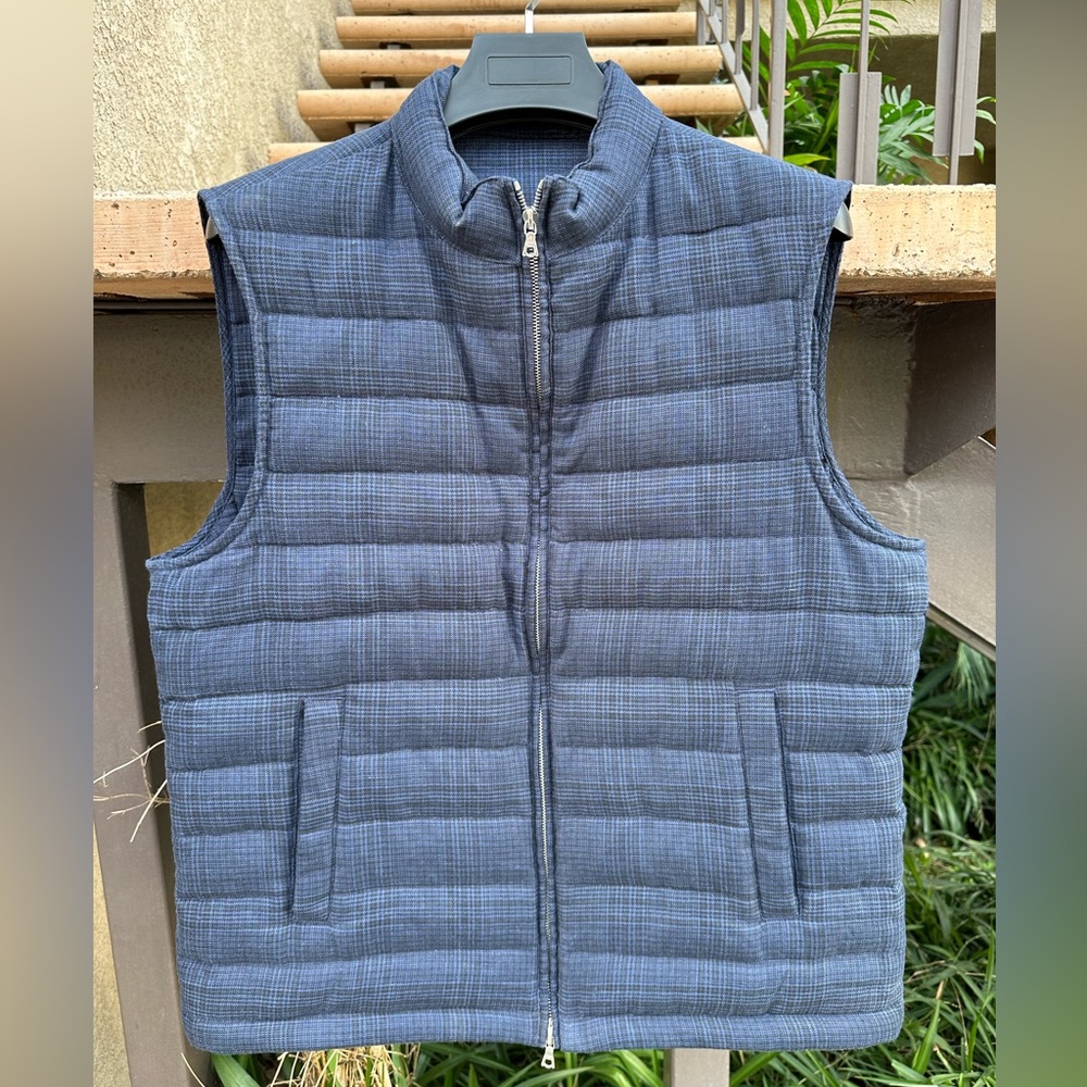 Proper Cloth Brera zip vest XL (44) - cotton/linen with down fill